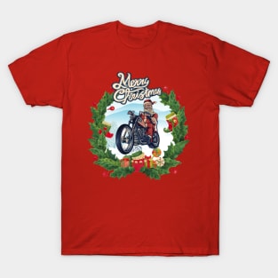 Santa riding A Motorcycle T-Shirt